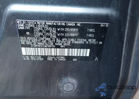 2018 Toyota Rav4 Adventure/Xle from USA, damaged, VIN 2T3RFREV1JW788704